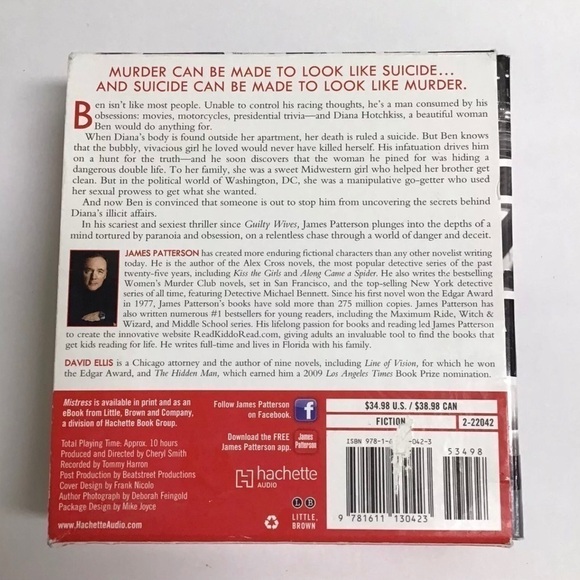 Audiobook CD James Patterson & David Ellis Mistress Unabridged 10 Hr 9 CD Car - Picture 2 of 5